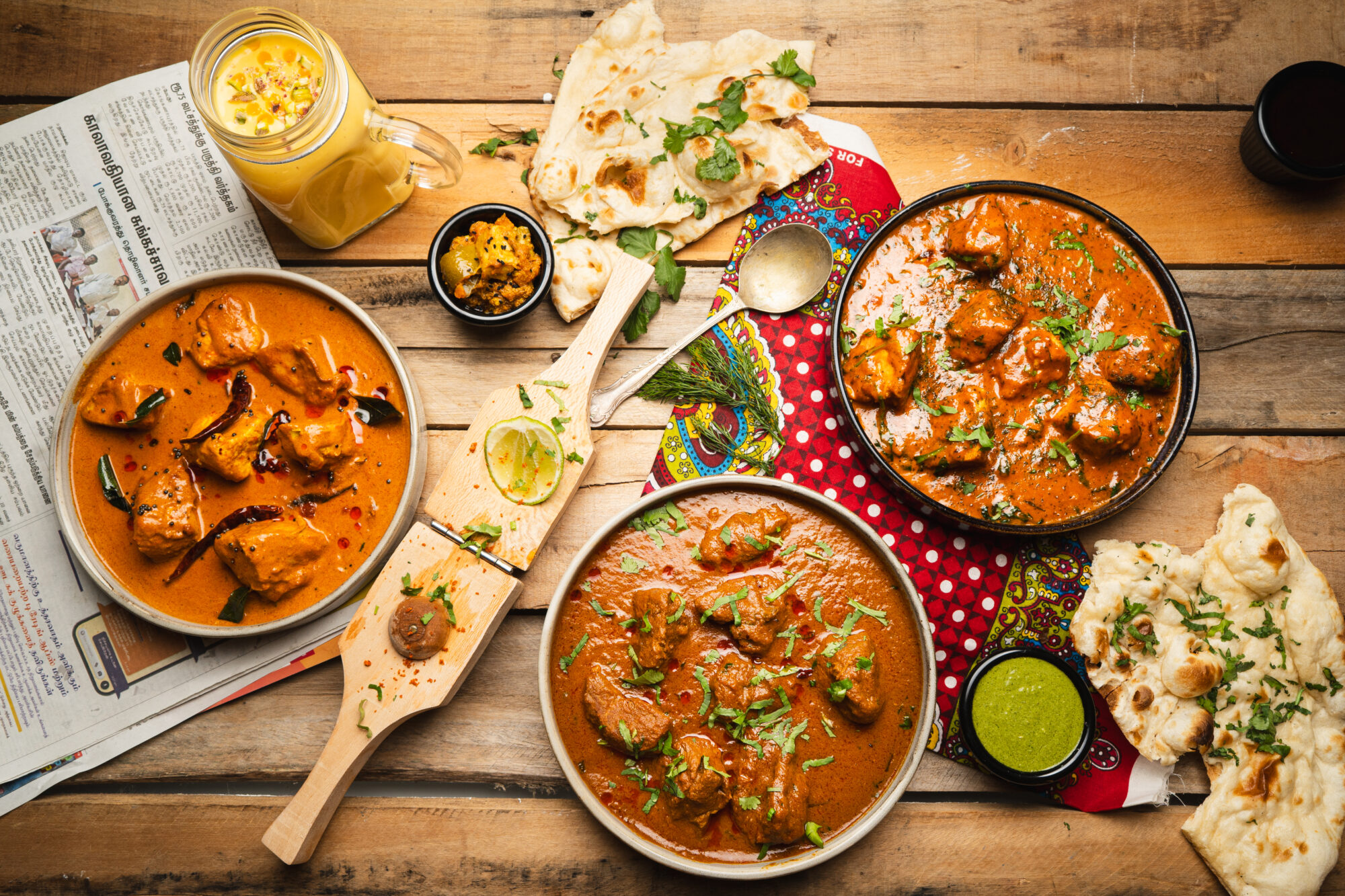 Signature curries with naan