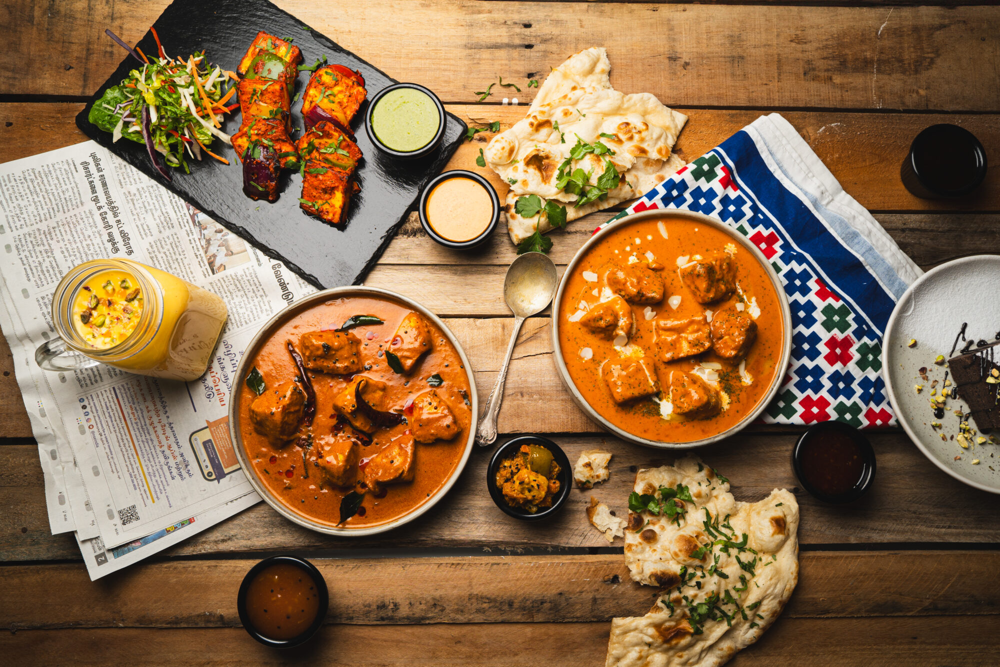 Paneer tikka and curries